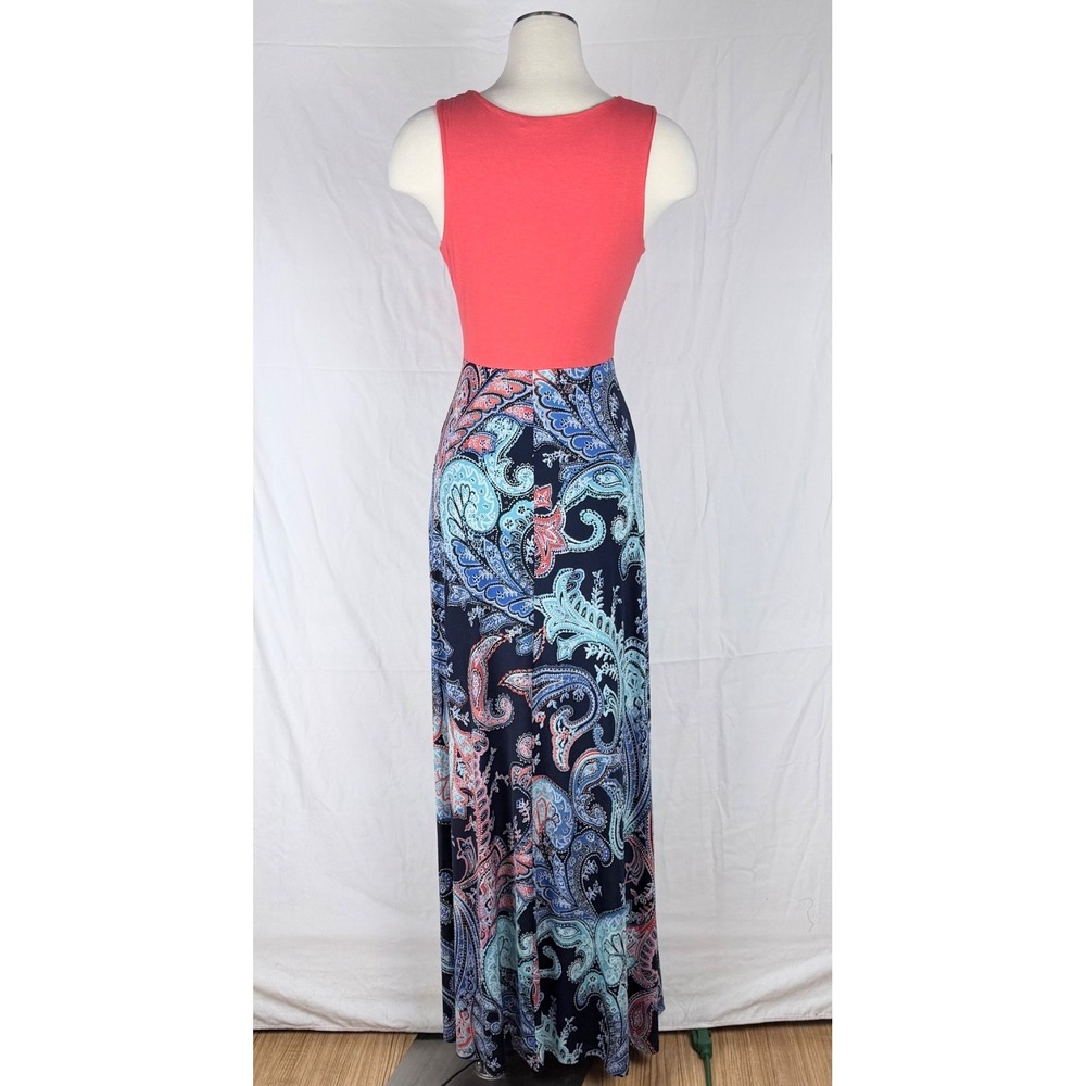Gilli Paisley Maxi Dress V-Neck Soft Boho Colorful Beach Resort Casual Tropical - Picture 6 of 10